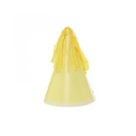 10 Pack Pastel Yellow Party Hats with Tassel Topper