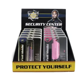 15) Streetwise Purple & Pink Pepper Spray with Counter Display Option