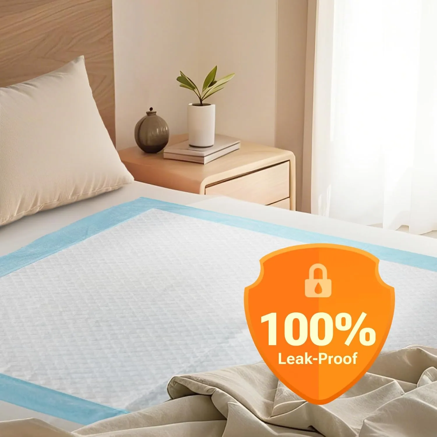 36" x 36" 100 Count Super Absorbency Disposable Bed Pads for Adults, Leakproof Quick Drying Underpads for Adults Baby Puppy, Incontinence Pads, Puppy Pad Dog Training Pee Pads