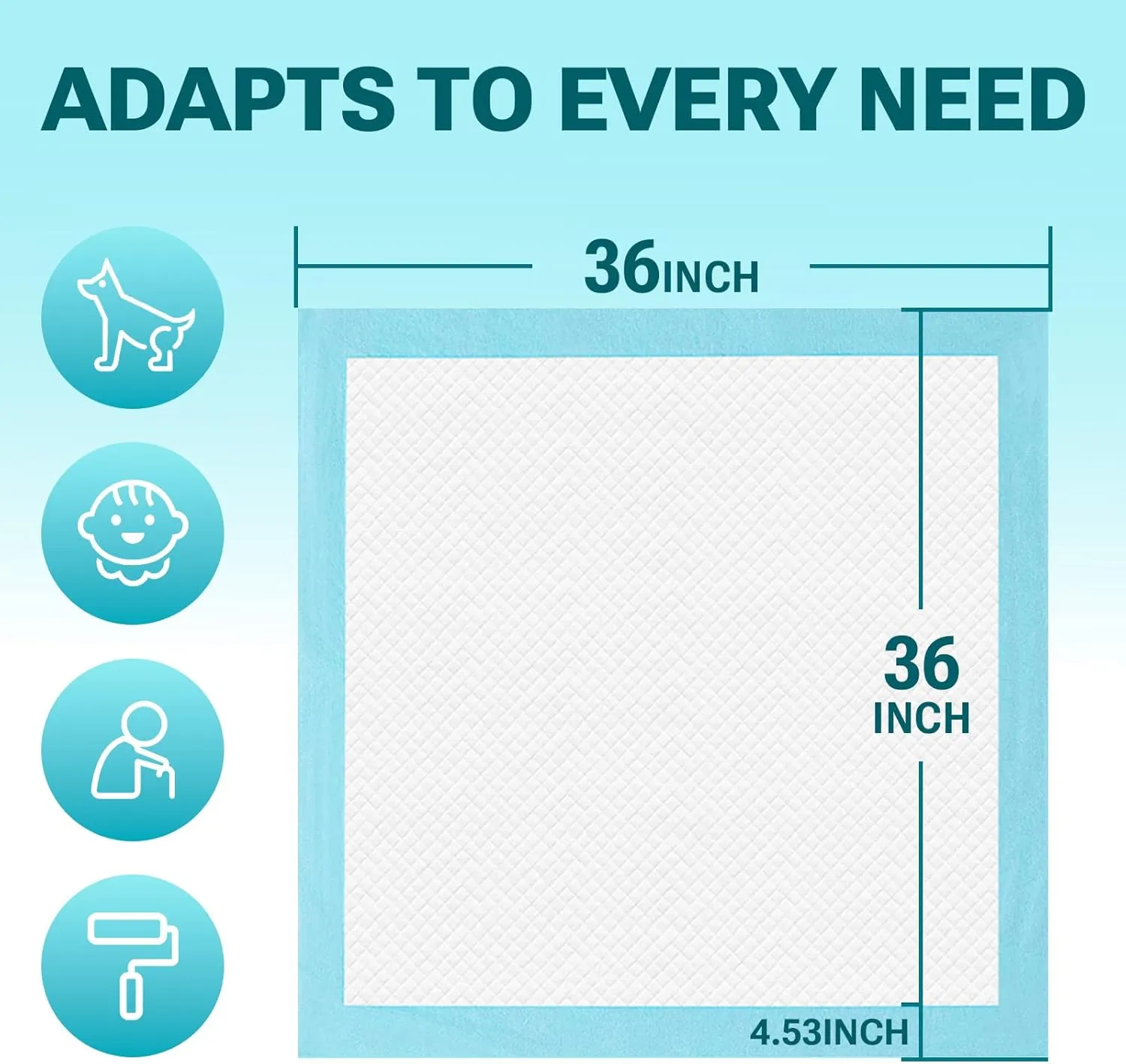 36" x 36" 100 Count Super Absorbency Disposable Bed Pads for Adults, Leakproof Quick Drying Underpads for Adults Baby Puppy, Incontinence Pads, Puppy Pad Dog Training Pee Pads