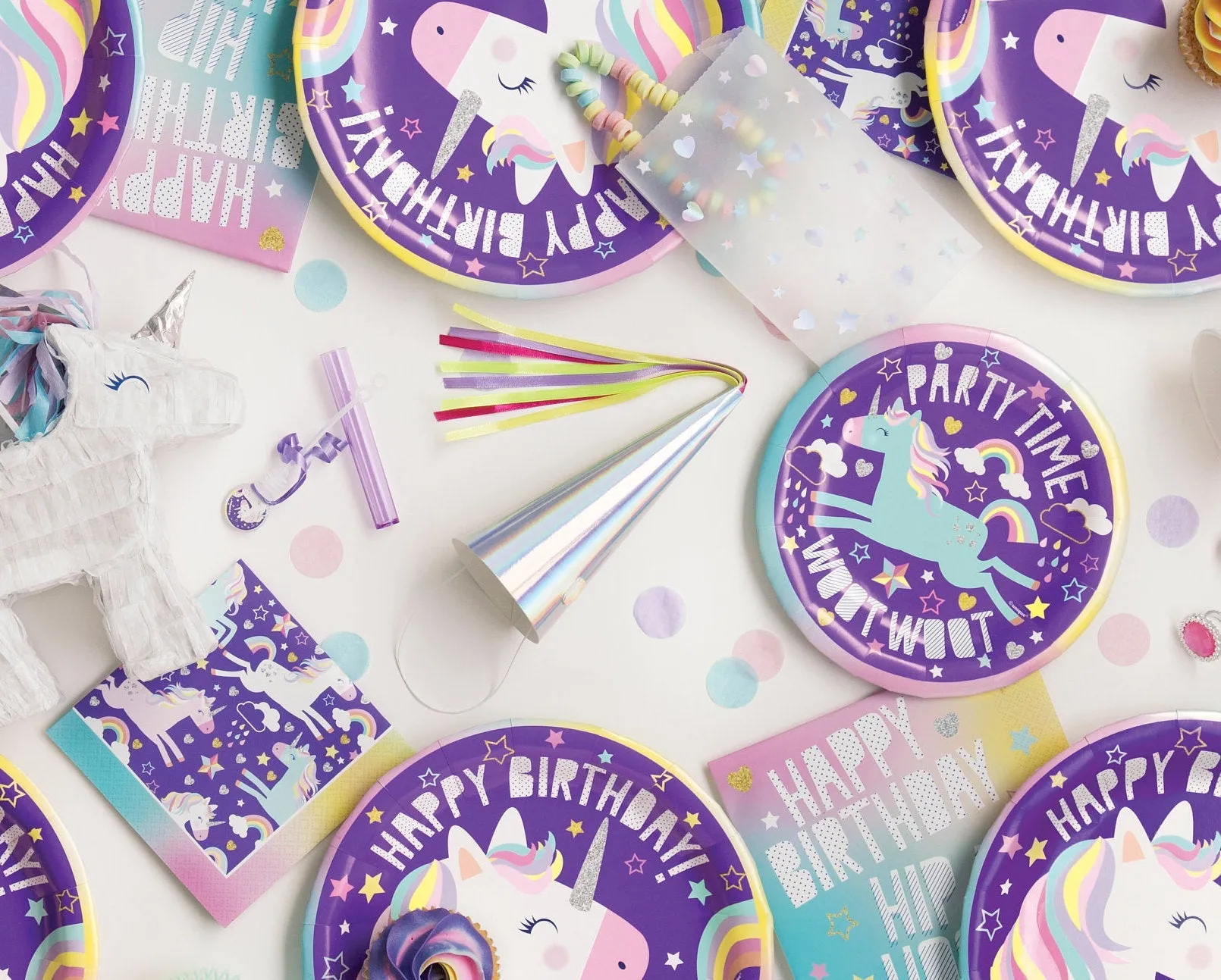 8 Iridescent Unicorn Horn Hats