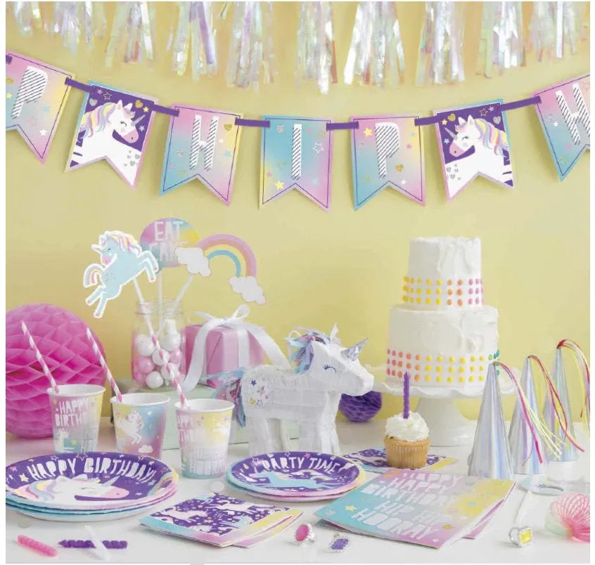 8 Iridescent Unicorn Horn Hats