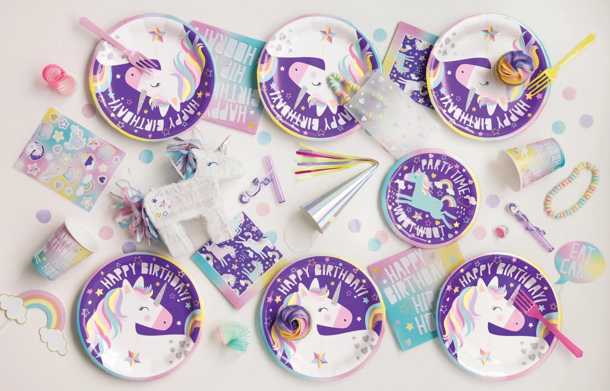 8 Iridescent Unicorn Horn Hats
