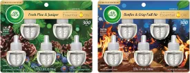 Air Wick Plug in Scented Oil 5 Refills, Fresh Pine and Juniper, Fall Scent, Fall Spray, (5x0.67oz) and Plug in Scented Oil 5 Refills, Bonfire and Crisp Fall Air