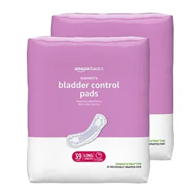 Amazon Basics Incontinence, Bladder Control & Postpartum Pads for Women, Maximum Absorbency, Long Length, 78 Count, 2 Packs of 39 (Previously Solimo)