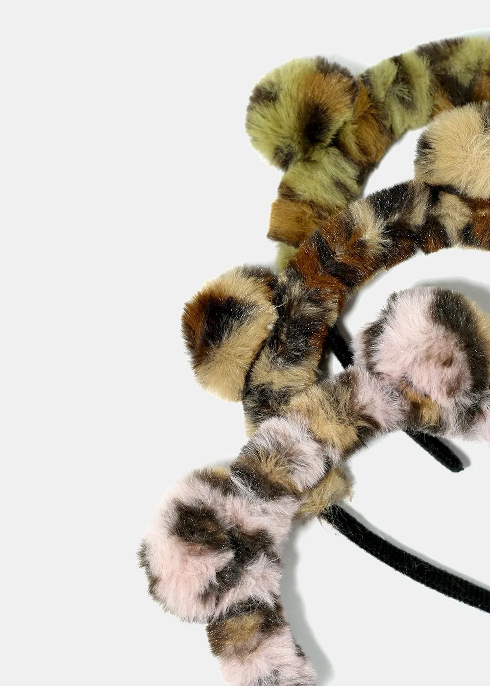 Animal Print Pom Pom Headband