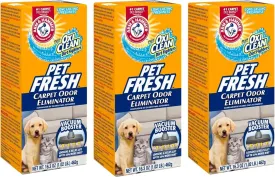 Arm & Hammer Pet Fresh Carpet Odor Eliminator Plus Oxi Clean Dirt Fighters (Pack of 3), 48.9 Ounce