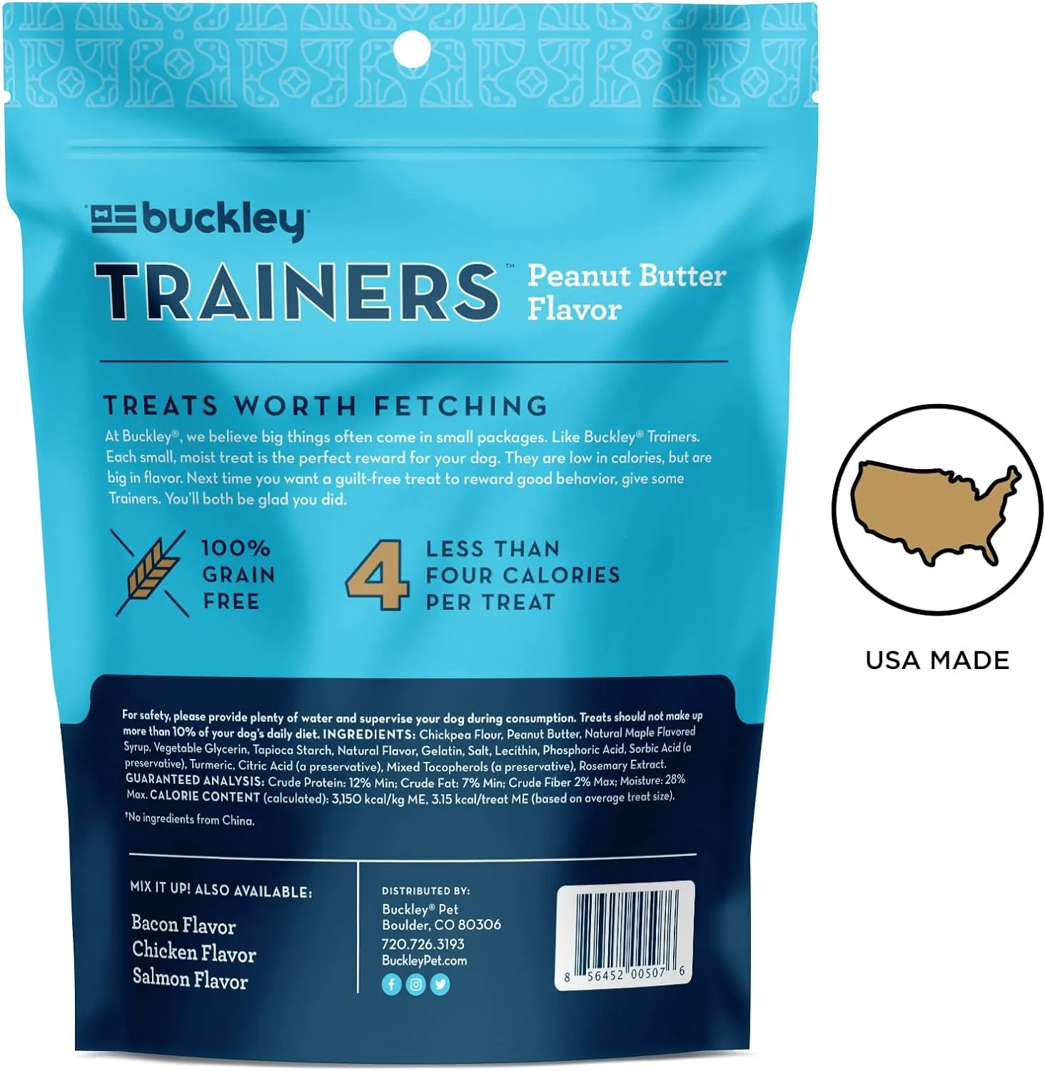 BIXBI Liberty Trainers, Peanut Butter - Small Training Treats for Dogs - Low Calorie, All Natural, Grain Free Dog Treats