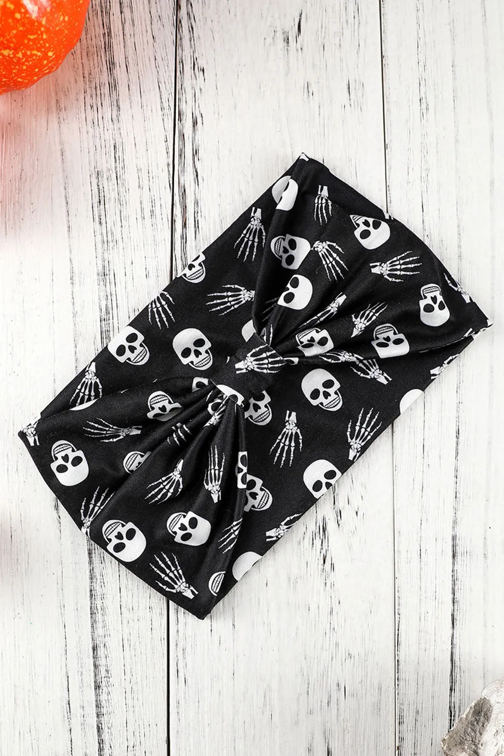 Black Halloween Theme Printed Bowknot Headband