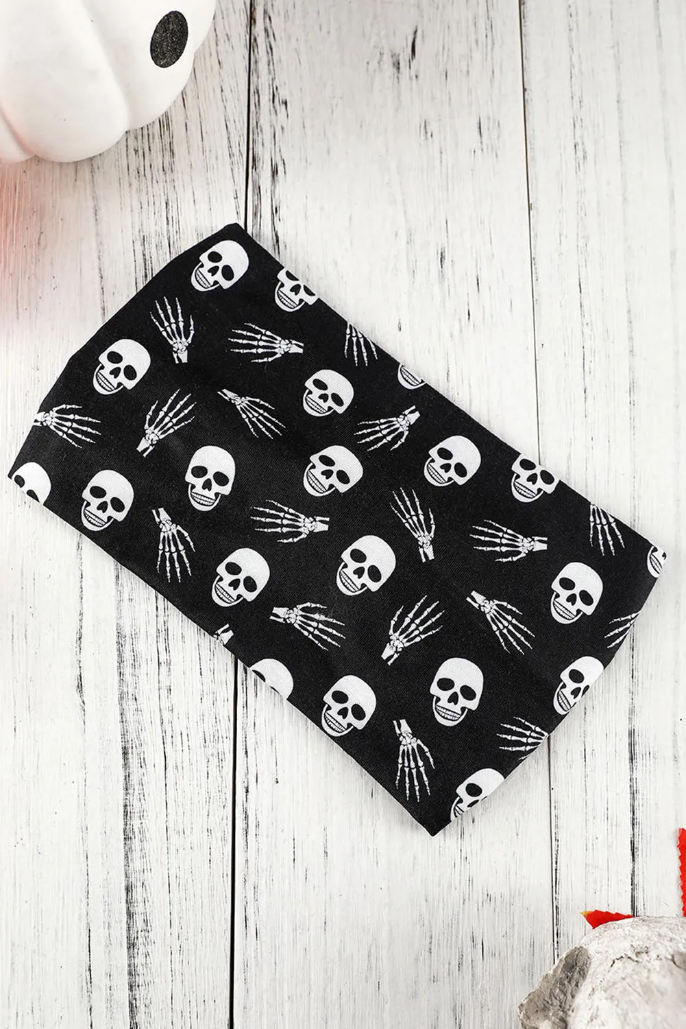 Black Halloween Theme Printed Bowknot Headband