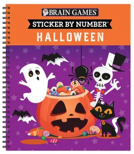 Brain Games - Sticker by Number: Halloween (Volume 1) Spiral-bound  August 15, 2021