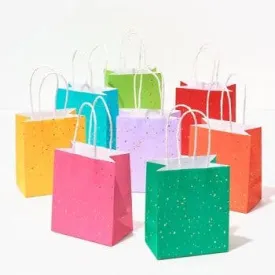Bright Colorful Gold Fleck Treat Bags - 8pk S5046