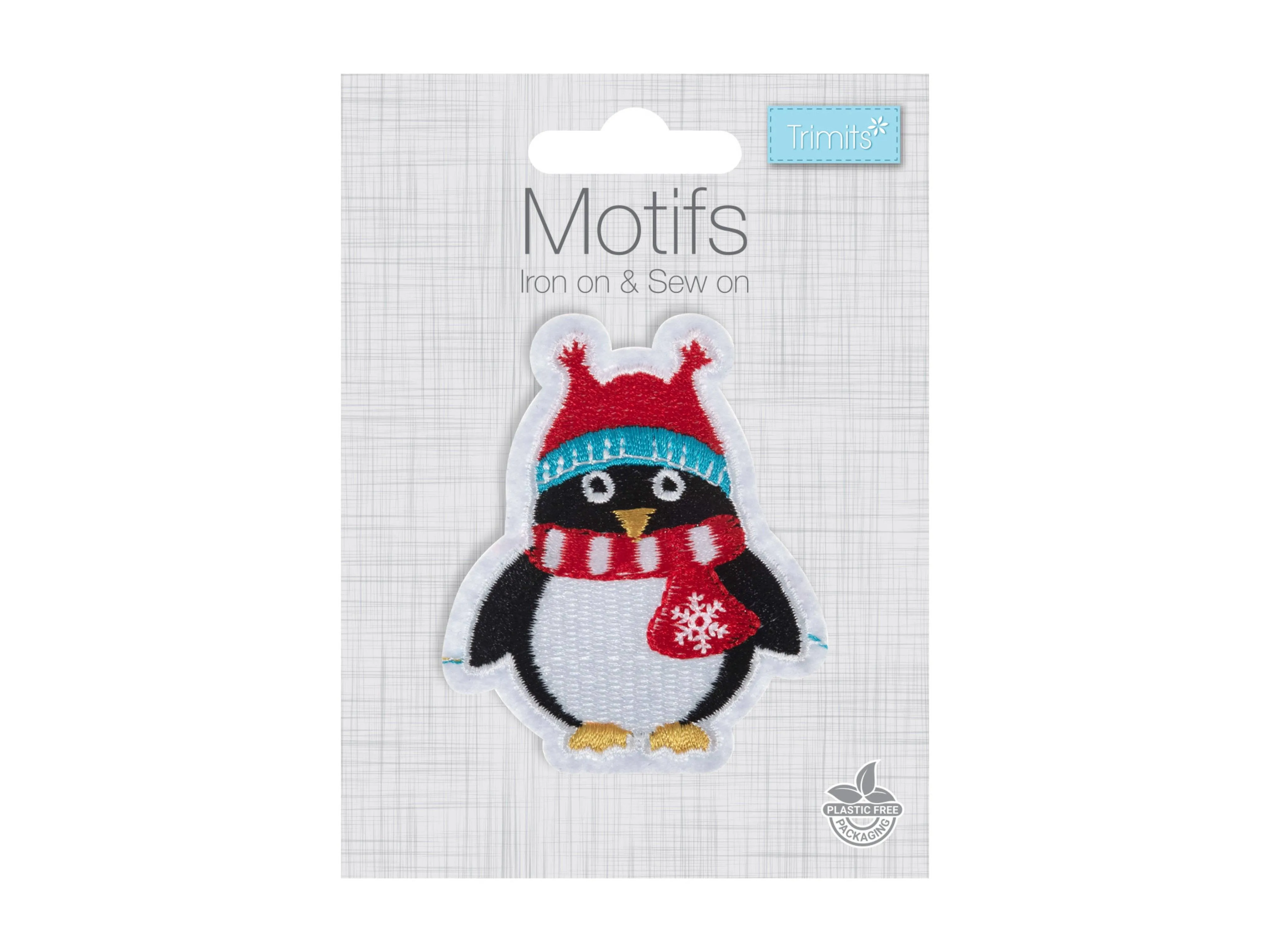 Christmas Motifs - Iron -On & Sew-On Patch PENGUIN