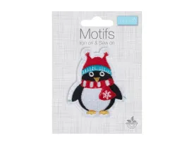 Christmas Motifs - Iron -On & Sew-On Patch PENGUIN