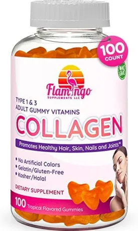 Collagen Gummies- Natural Marine Collagen for Women, and Men- Collagen Supplements for Skin Joint, Hair, Nails- Hydrolyzed Type 2 & 1 3- Replace Pills and Powders - No Gelatin, Kosher, Halal- 100 Ct. in Pakistan