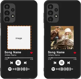 Custom Case Compatible with Gabb Phone 3 Pro, Spotify Code Photo Personalized Customized Music Player Song Plaque Image Text Picture Design Shockproof Black Soft Cover Shell