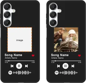 Custom Case for Samsung Galaxy A16 5G, Spotify Code Photo Personalized Customized Music Player Song Plaque Image Text Picture Design Shockproof Protective Black Soft Phone Cover Shell