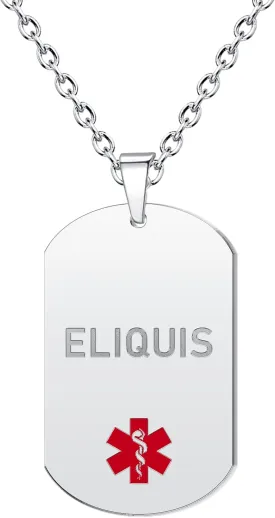 Custom Medical ID Dog Tags Medical Alert Necklace for Men Women Engraved Emergency Medical ID Tag Pendant Jewelry