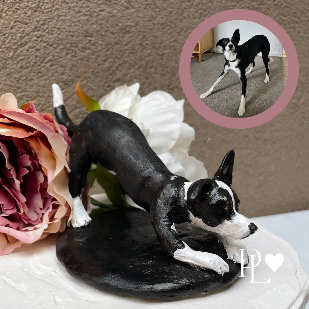 Custom pet memorial figurine with optional ashes inclusion