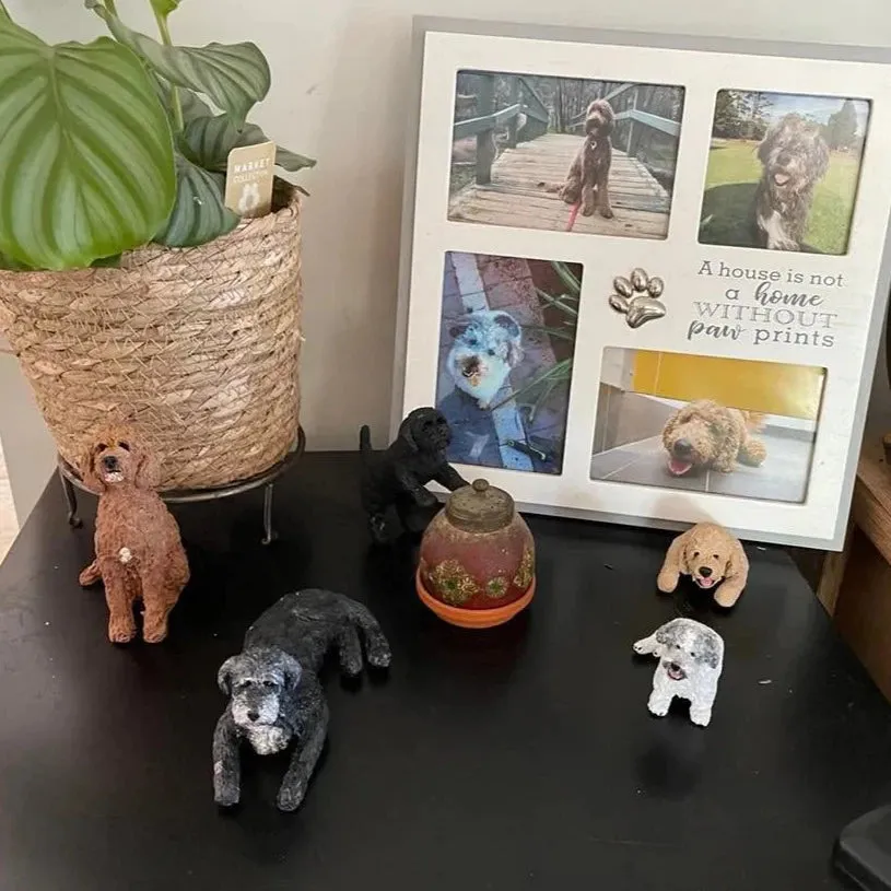 Custom pet memorial figurine with optional ashes inclusion