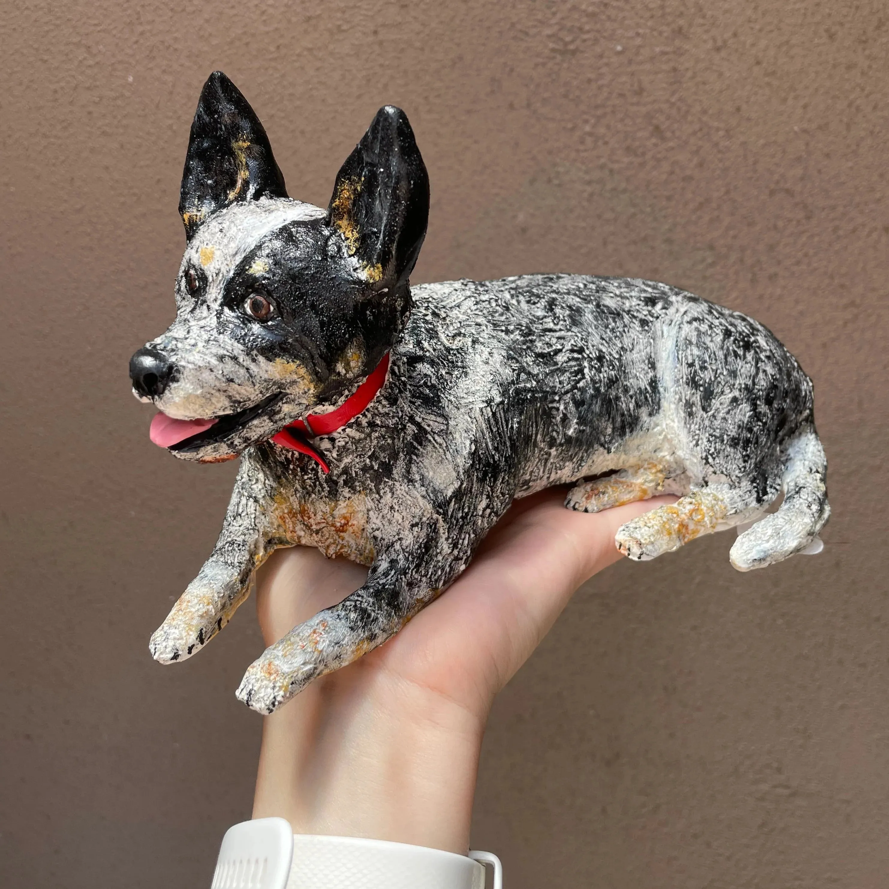 Custom pet memorial figurine with optional ashes inclusion