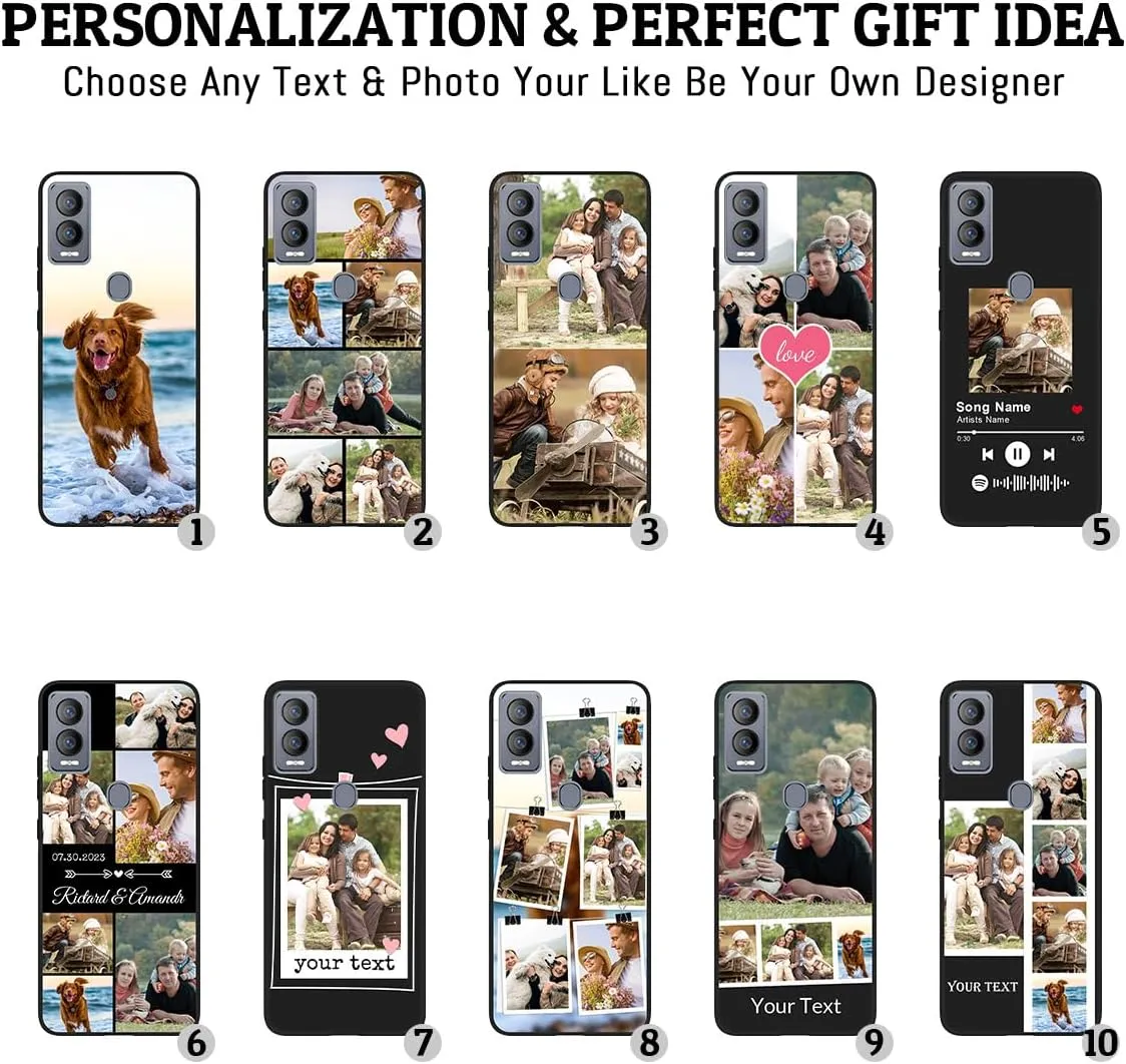 Custom Spotify Code Photo Phone Case for Cricket Magic 5G/AT&T Propel 5G Customized Personalized Music Player Song Plaque Image Text Picture Shockproof Protective Cover Shell