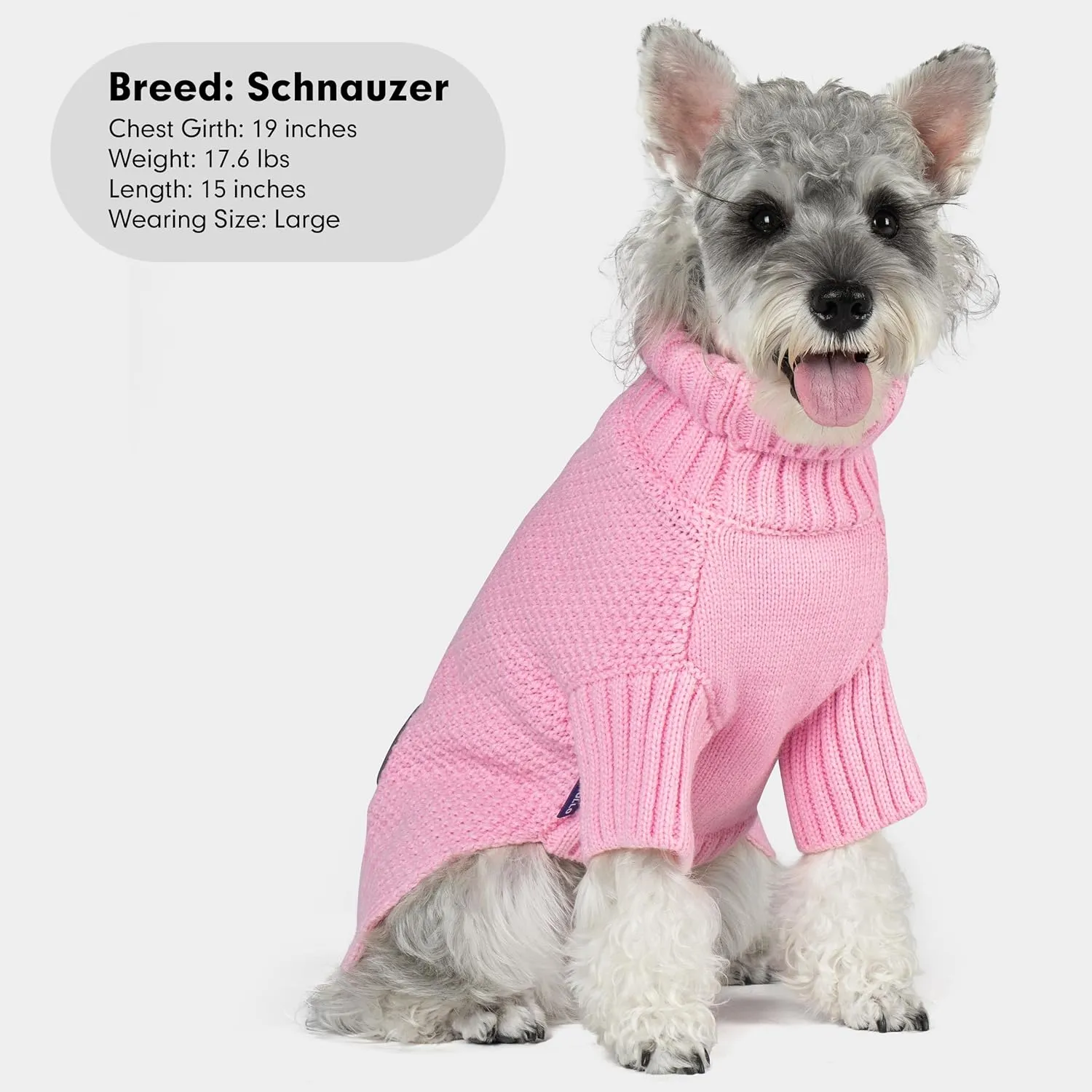 cyeollo Small Dog Sweater with Leash Hole Warm Turtleneck Knitwear Dog Clothes Puppy Sweaters for Small Dogs,Pink, S