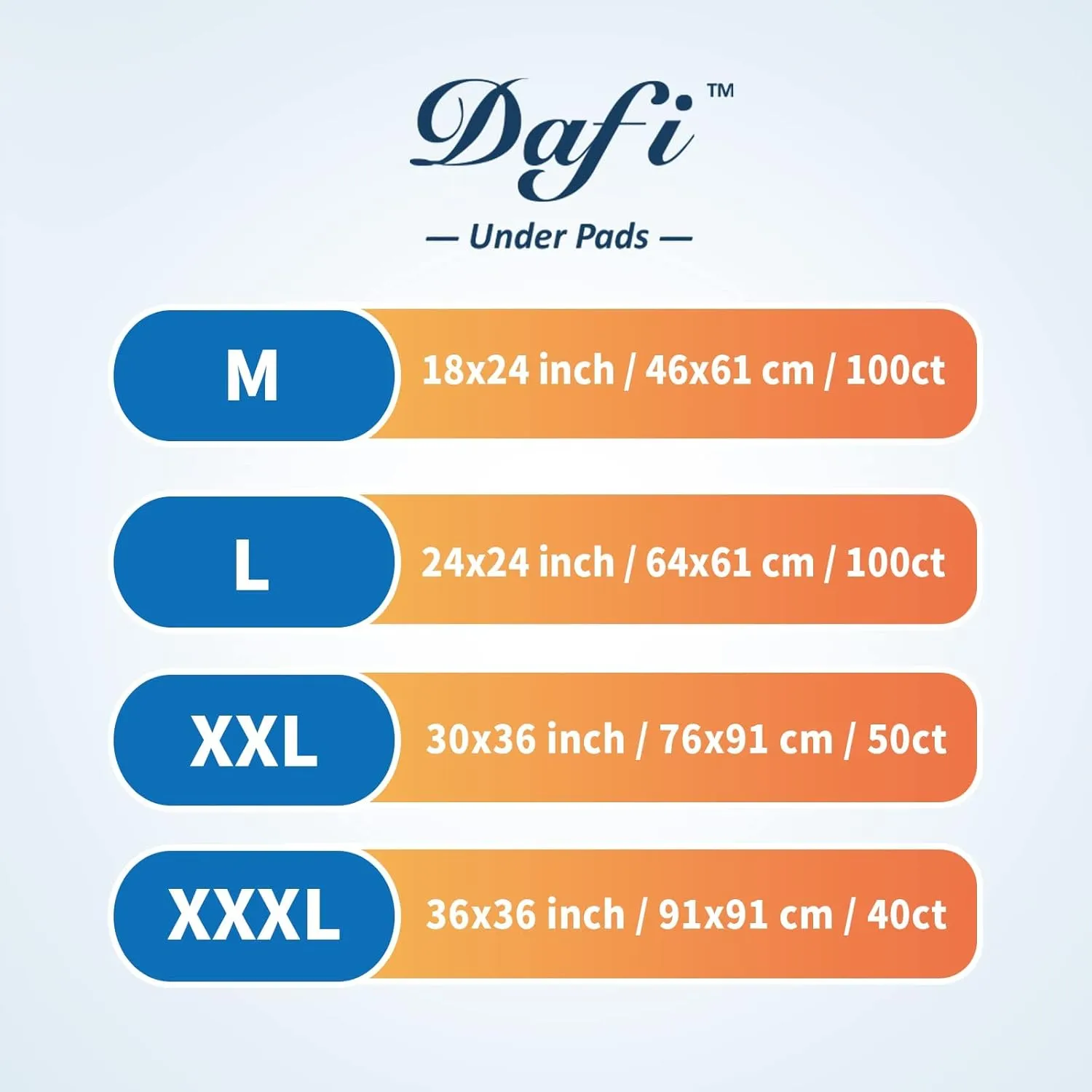 DAFI Disposable Bed Pads Extra Large 36x 36(40 Count) Adult Incontinence Underpads, Effective Odor Control Pee Pads, Chucks Pads, Super Absorbent Protection for Elderly, Adults, Baby