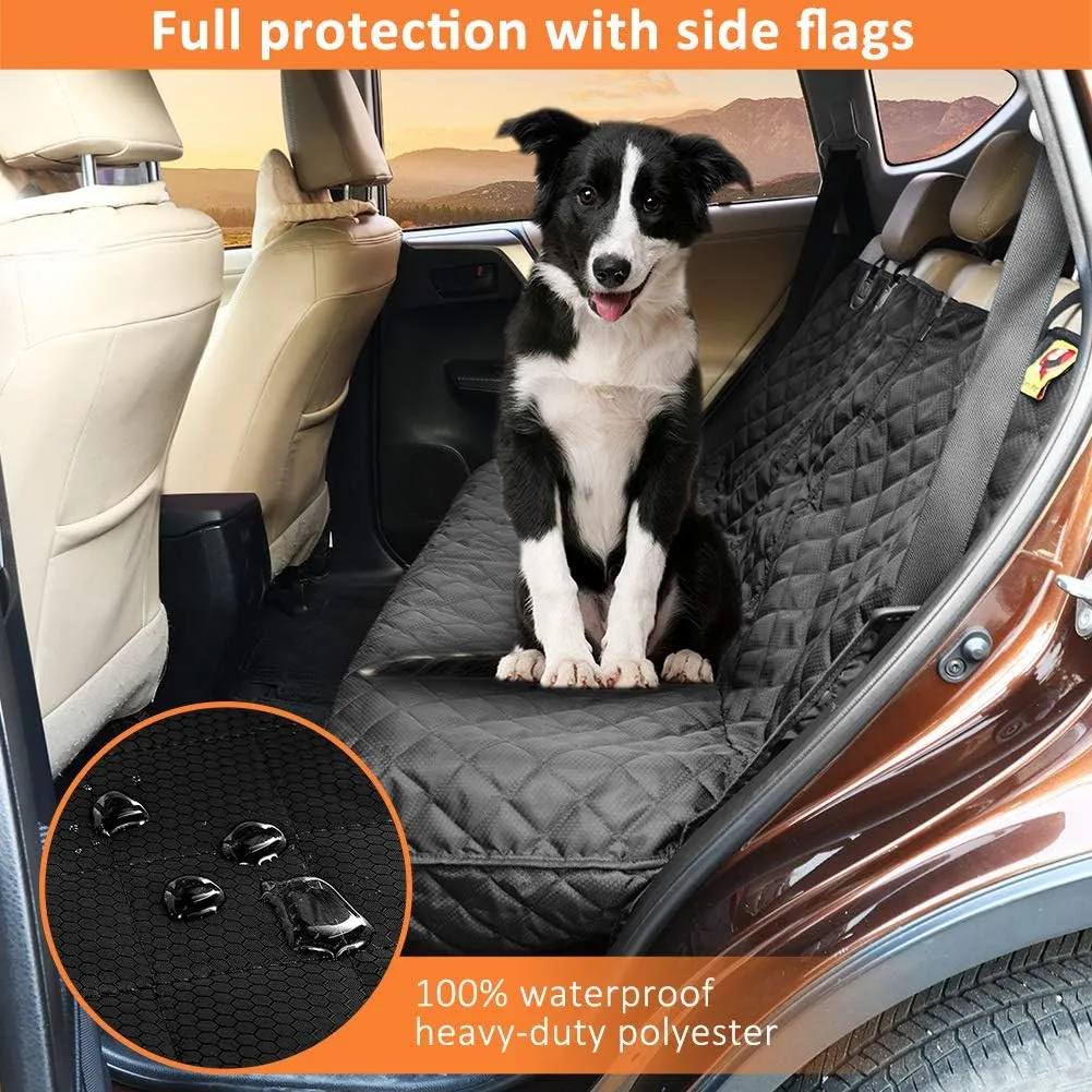 Dog Car Seat Cover for Back Seat, Waterproof Bench Backseat Protector, Nonslip Rear Seat Cover for Kids & Pets, Compatible with Middle Armrests and Fits for Cars, Trucks & SUVs
