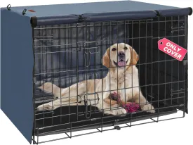 Dog Crate Cover - Kennel Covers Fit for 42 Inch Dog Crate, Double Door Polyester for Wire Puppy Crate Indoor Outdoor Protection, Blue