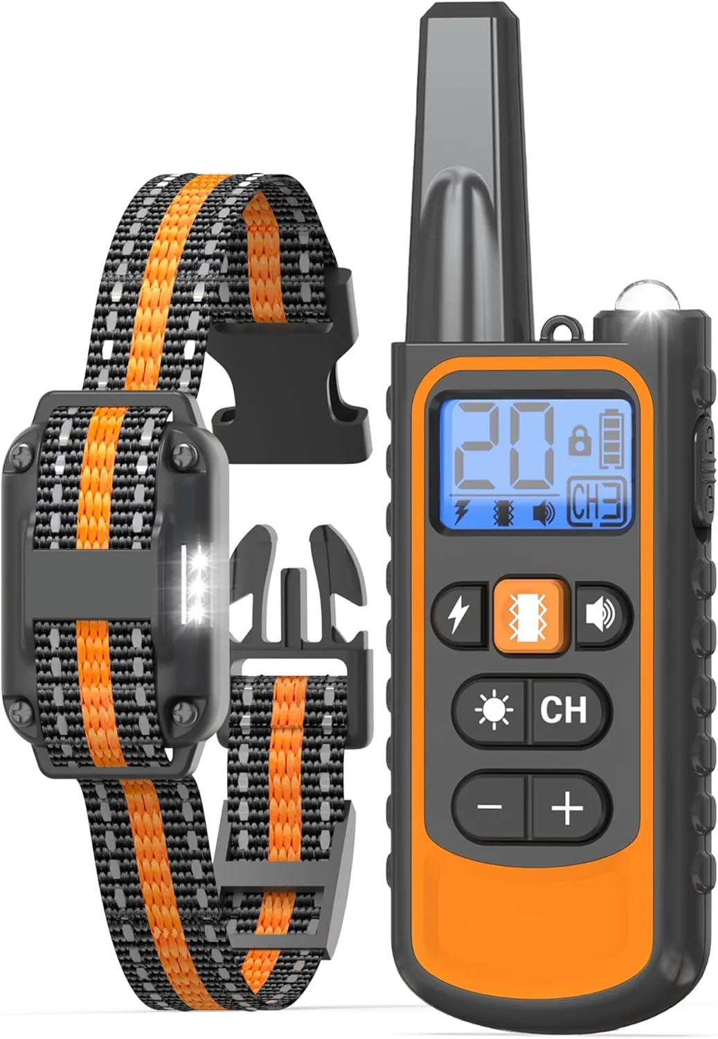 Dog Shock Collar with Remote Control  3300FT Dog Training Collar for Small Medium Large Dogs (8120lbs), Rechargeable IPX7 Waterproof E Collar with Beep, Vibration, Shock & Light Modes