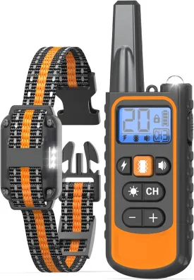 Dog Shock Collar with Remote Control  3300FT Dog Training Collar for Small Medium Large Dogs (8120lbs), Rechargeable IPX7 Waterproof E Collar with Beep, Vibration, Shock & Light Modes