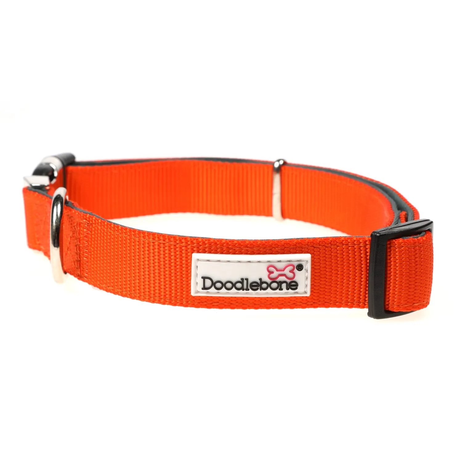 Doodlebone Originals Padded Dog Collar Tangerine 3 Sizes