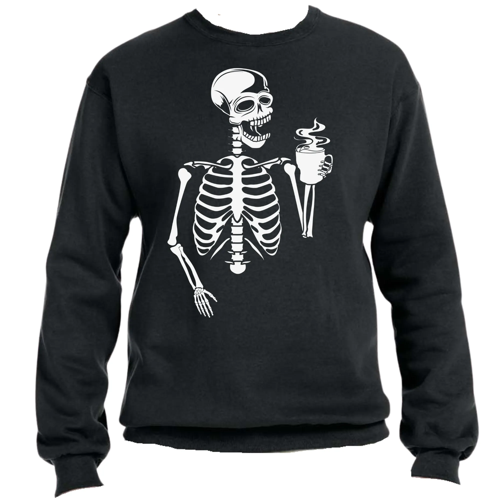Drinking Skeleton Unisex Halloween Sweater – Cozy Fit, Fun & Spooky Graphic