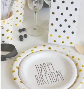 Gold Polka Dot Treat Bags, Set of 12 Gold Foil Treat Boxes, Great for Birthday Party & Shower Favors!