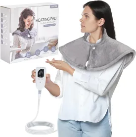 Heating Pad for Neck, [2025 Upgrade] Neck and Shoulders Heating Pads with Deeper Pain Relief, Electric Heating Pad for Back, Christmas Birthday Gifts for Women Men Mom, 22 x 25, Grey