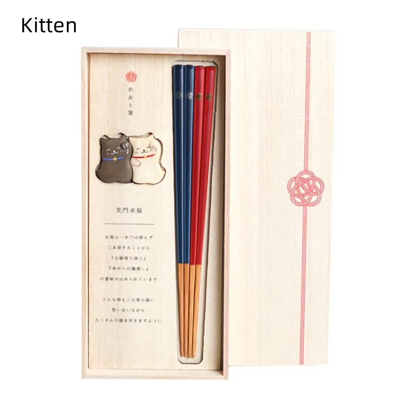 Japanese Handcrafted Pets Wooden Chopsticks Wedding Gift Sets