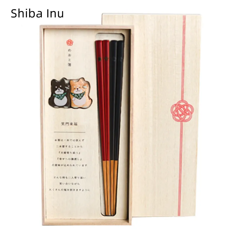 Japanese Handcrafted Pets Wooden Chopsticks Wedding Gift Sets