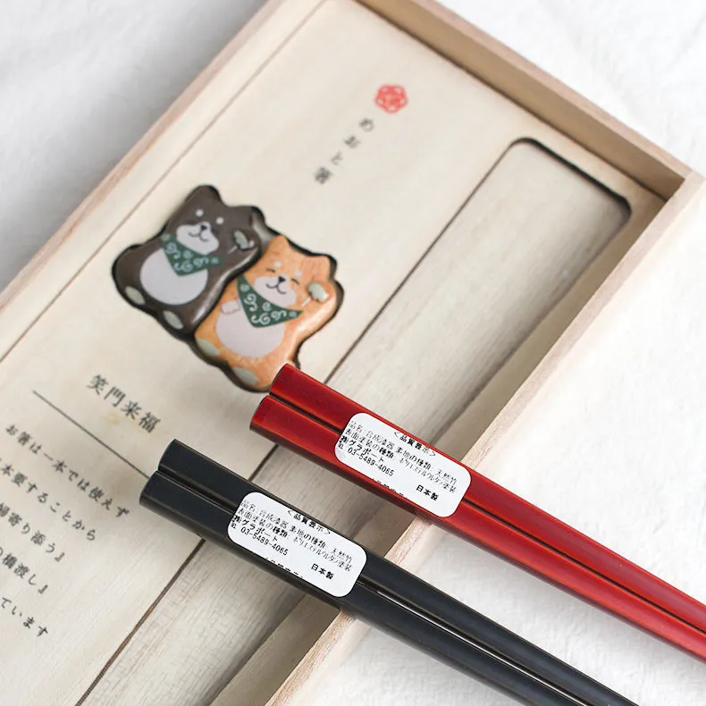Japanese Handcrafted Pets Wooden Chopsticks Wedding Gift Sets