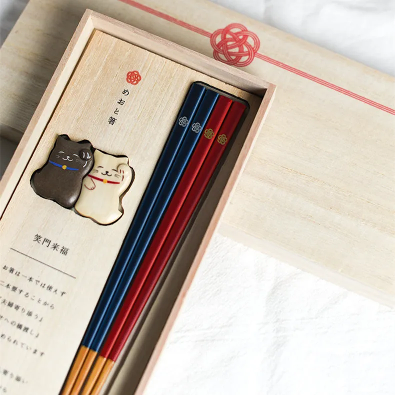 Japanese Handcrafted Pets Wooden Chopsticks Wedding Gift Sets