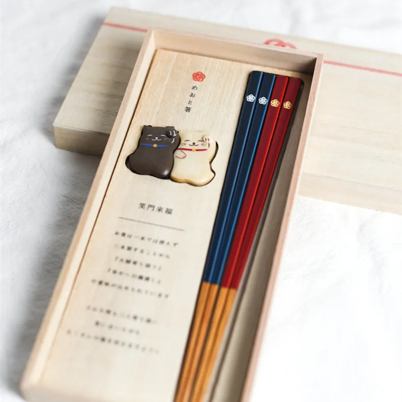 Japanese Handcrafted Pets Wooden Chopsticks Wedding Gift Sets