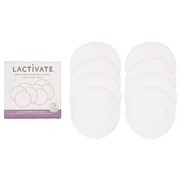 Lactivate Reusable Mixed Day/Night White Nursing Pads