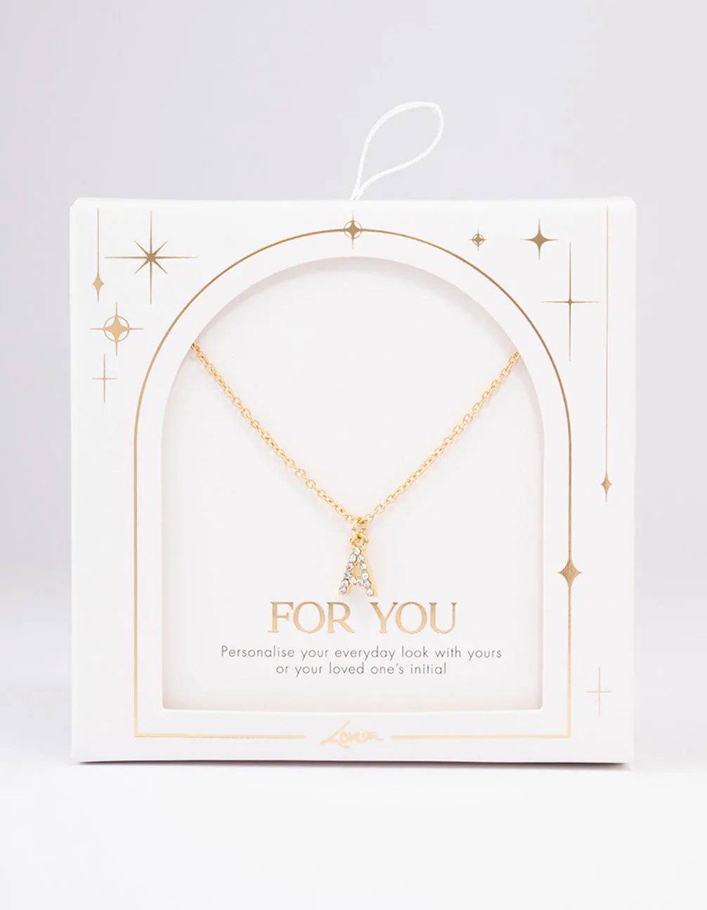Letter A Gold Plated Initial Pendant Necklace