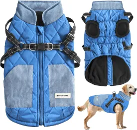 Mosucoirl Warm Dog Coats Pet Clothes, Waterproof Dogs Jacket Reflective Pet Outfits Winter Dog Cold Weather Coat Cozy Snow Jackets Vest for Small Medium Large Dogs Puppy Doggie