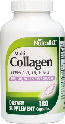Multi Collagen Pills 1735mg -180 Collagen Capsules (60 Servings) - Types I, II, III, V & X for Healthy Skin, Hair, Nails & Joint Support in Pakistan