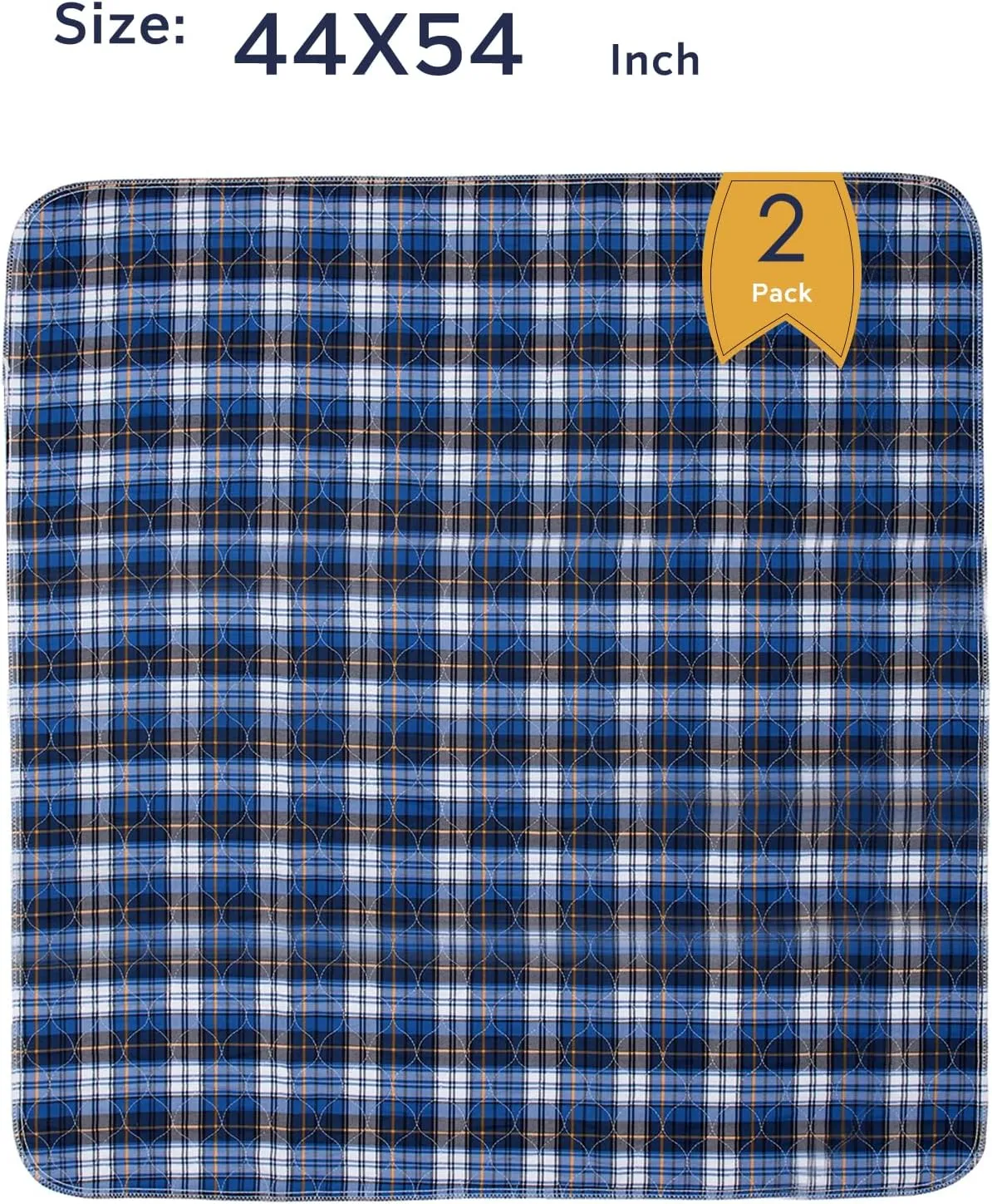 Non-Slip Bed Pads for Incontinence Washable (44" x 54"|2 Pack),Waterproof Bed Pads,Adult Washable Incontinence Bed Pads for Adults,Dog,Kids