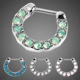 Opalite Stone Septum Clicker / Daith Clicker - 1 Piece