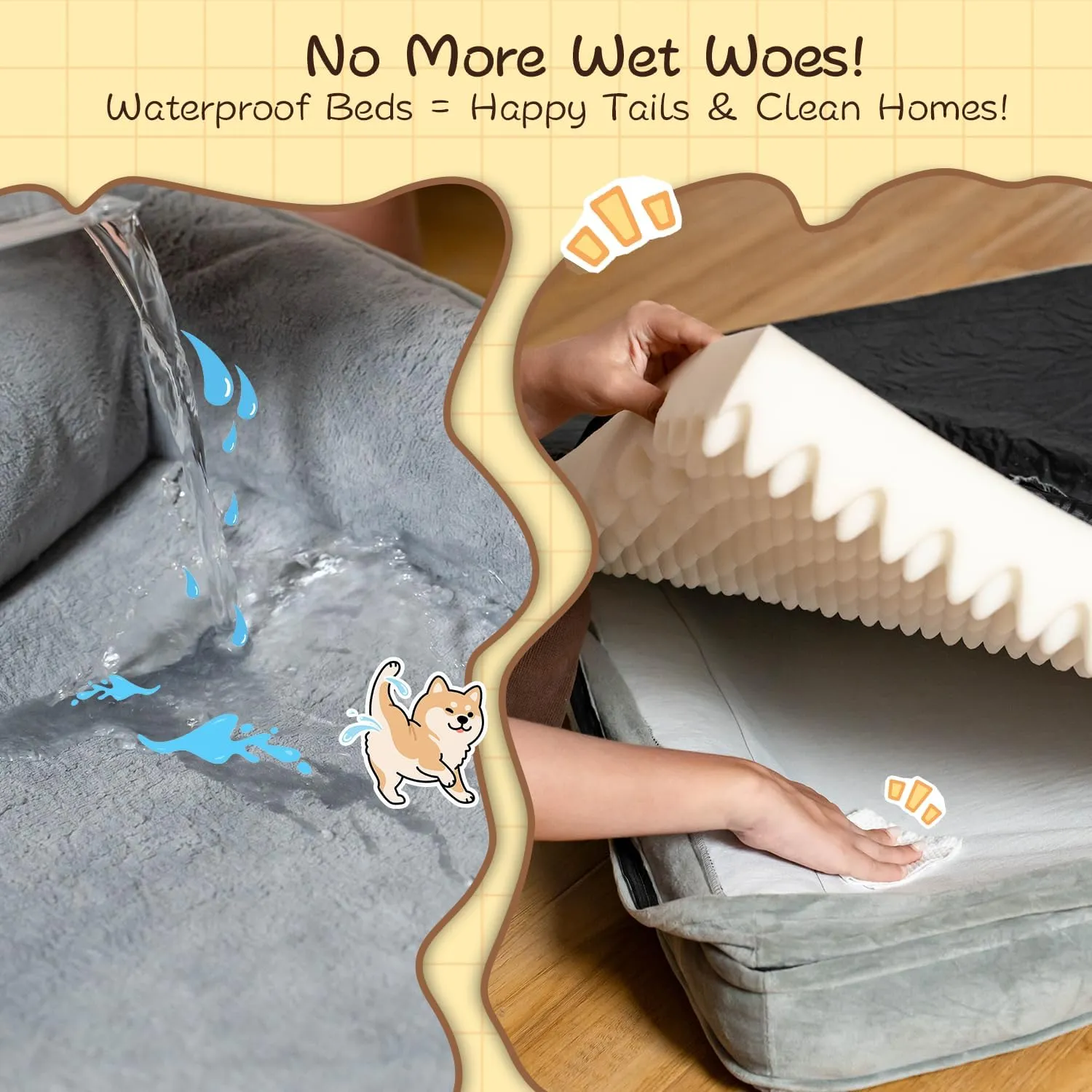 Orthopedic Dog Bed - High - Density Memory Foam, Leak - Proof Lining, Washable Zippered Cover, Durable Chew - Resistant & Non - Slip for Giant Breeds