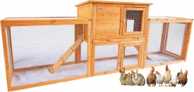 Outdoor Versatile Wooden Rabbit Cage with Removable Tray, Waterproof Roof, and Ramp for Small Animals,Chicken Coop 31.188.1918.5 Inches