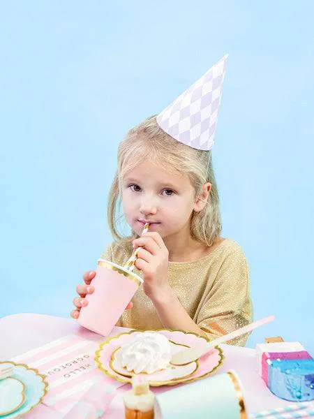 Pastel Diamond Birthday Party Hats - 6 pack S7024